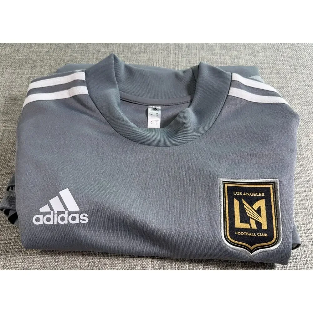 LAFC Adidas Long Sleeve Training Top Mens M Gray YouTube TV MLS ClimaCool